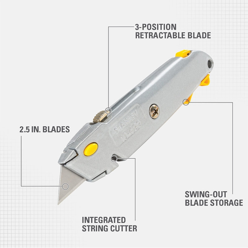 Stanley QuickChange 6-3/8 in. Retractable Utility Knife Gray