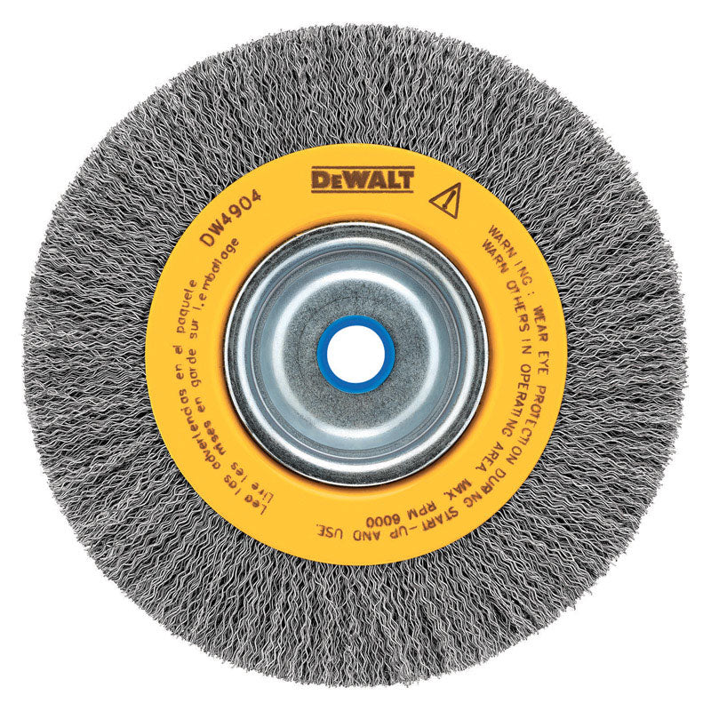 DeWalt 6 in. Fine Crimped/Knotted Wire Wheel Brush Carbon Steel 6000 rpm