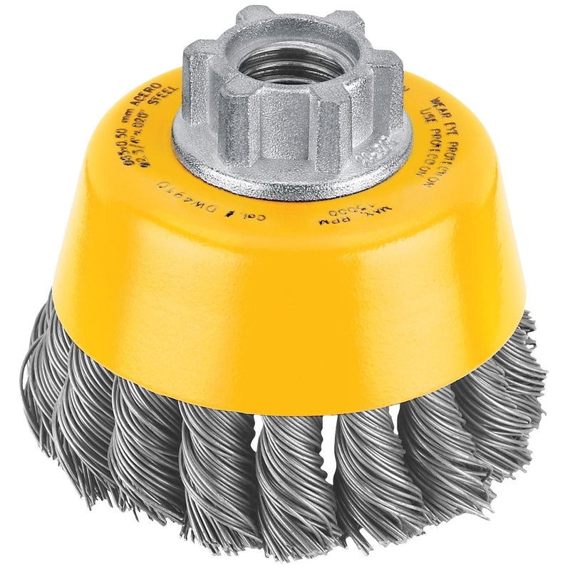 DeWalt 3 in. D X 5/8-11 in. Carbon Steel Cup Brush 14000 rpm