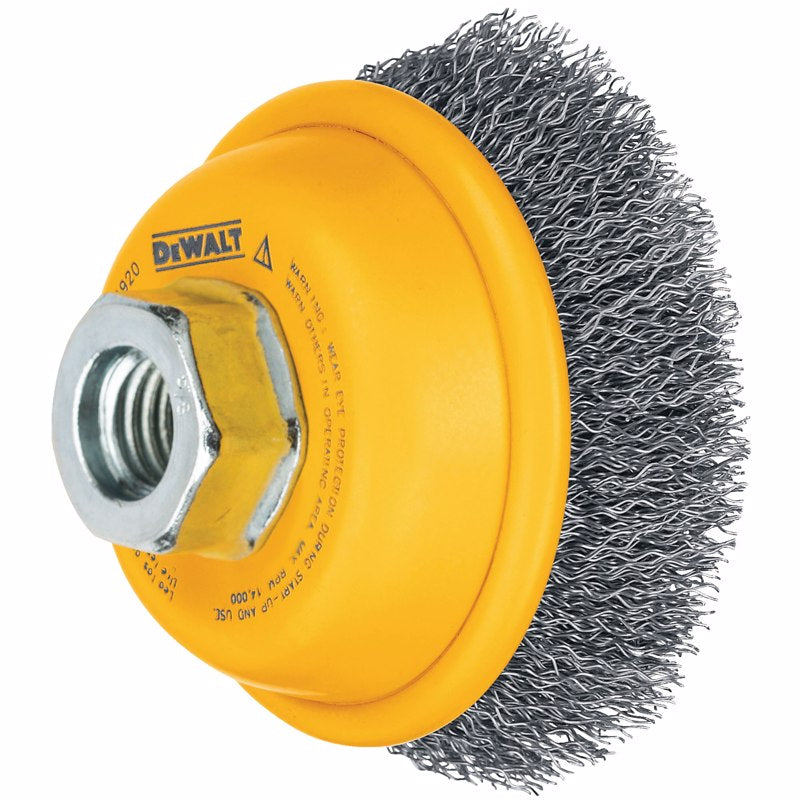 DeWalt 3 in. D X 5/8-11 in. Crimped Carbon Steel Cup Brush 14000 rpm