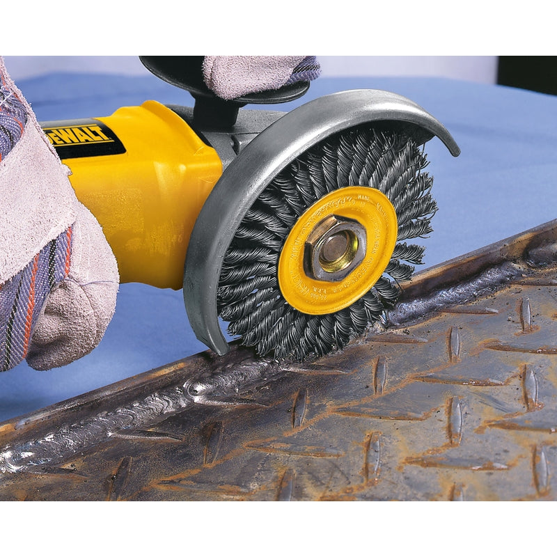 DeWalt High Performance 4 in. Coarse Crimped/Knotted Wire Wheel Brush Carbon Steel 20000 rpm