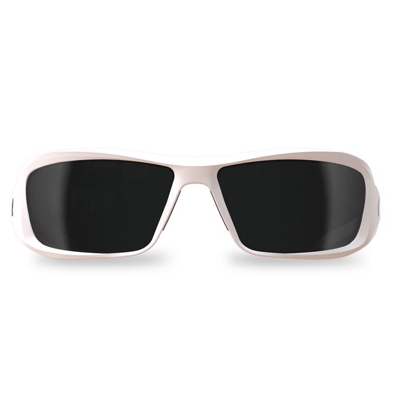 Edge Eyewear Brazeau Anti-Fog Wraparound Safety Glasses Smoke Lens White Frame