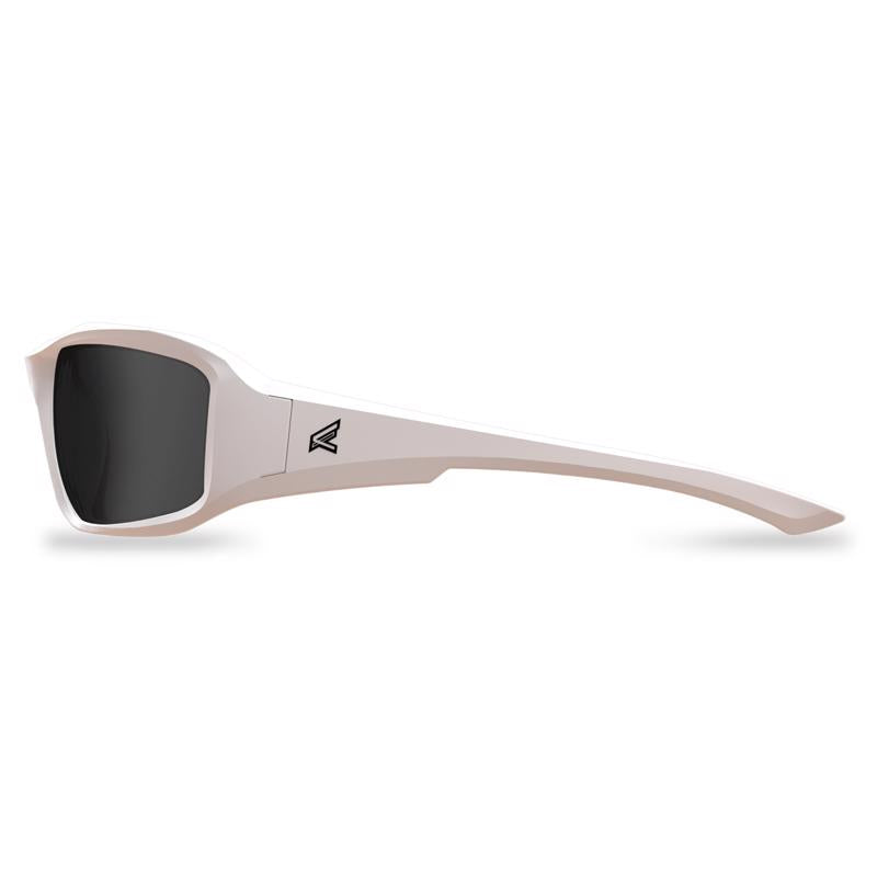 Edge Eyewear Brazeau Anti-Fog Wraparound Safety Glasses Smoke Lens White Frame