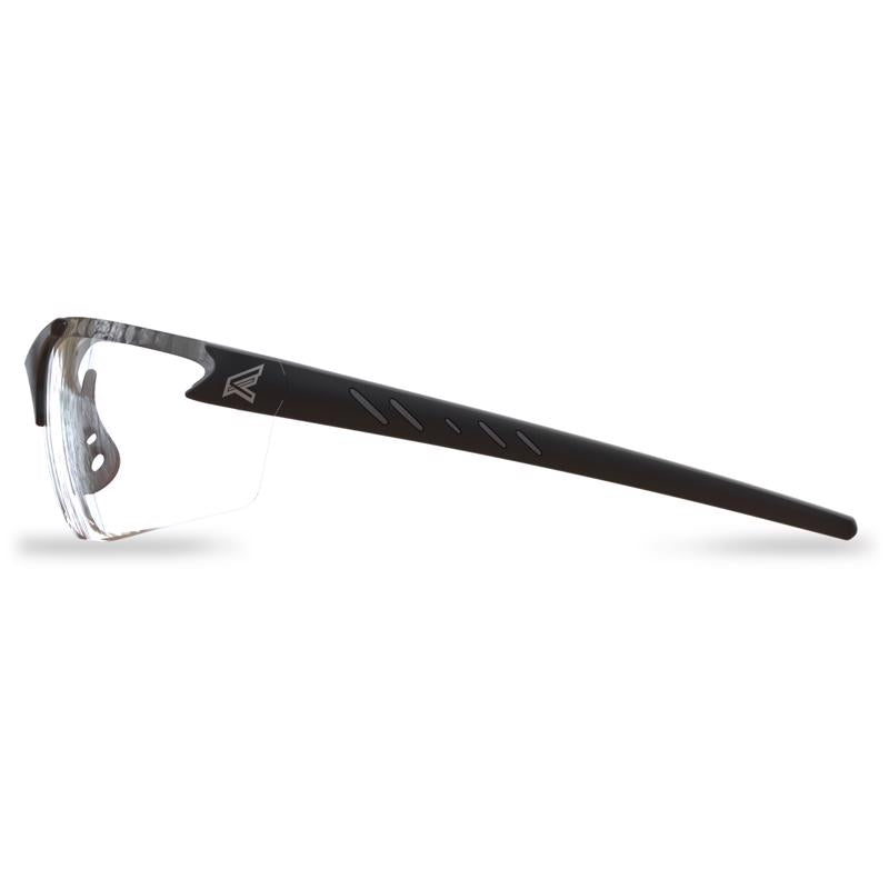 Edge Eyewear Zorge G2 Wraparound Safety Glasses Clear Lens Black Frame
