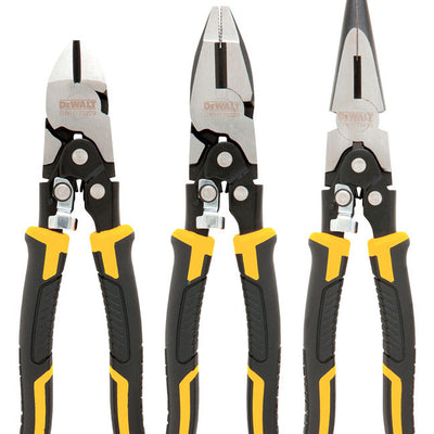 DeWalt 3 pc Chrome Vanadium Steel Pliers Set Assorted in. L