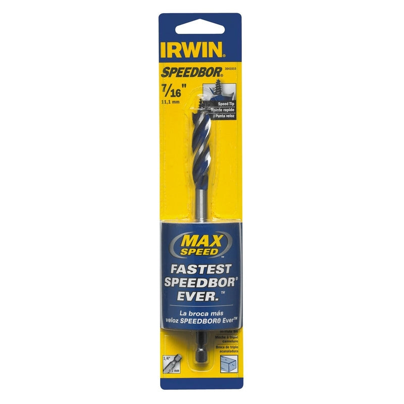 Irwin Speedbor 7/16 in. X 6 in. L Carbon Steel Wood Boring Bit Quick-Change Hex Shank