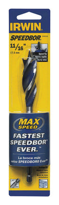 Irwin Speedbor 11/16 in. X 6 in. L Carbon Steel Wood Boring Bit Quick-Change Hex Shank