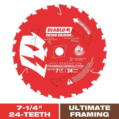 Diablo Demo Demon 7-1/4 in. D X 5/8 in. TiCo Hi-Density Carbide Circular Saw Blade 24 teeth