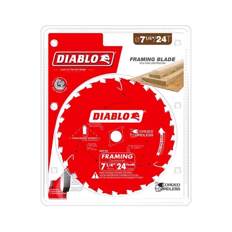 Diablo Demo Demon 7-1/4 in. D X 5/8 in. TiCo Hi-Density Carbide Circular Saw Blade 24 teeth