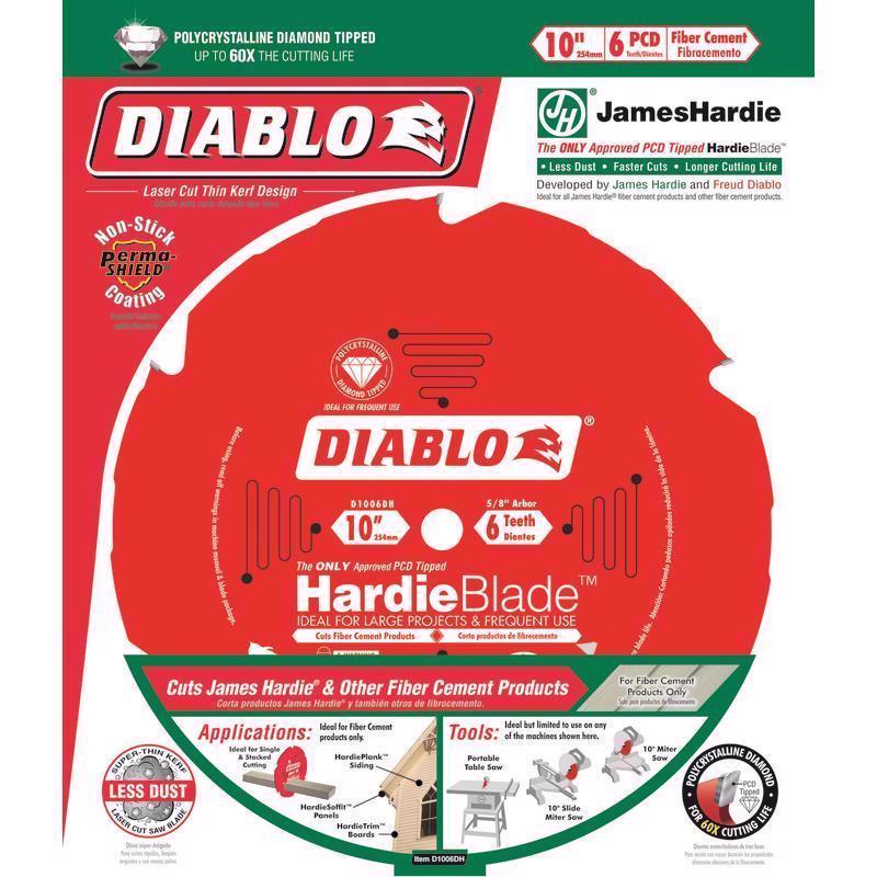 Diablo HardieBlade 10 in. D X 5/8 in. PCD Fiber Cement Blade 6 teeth