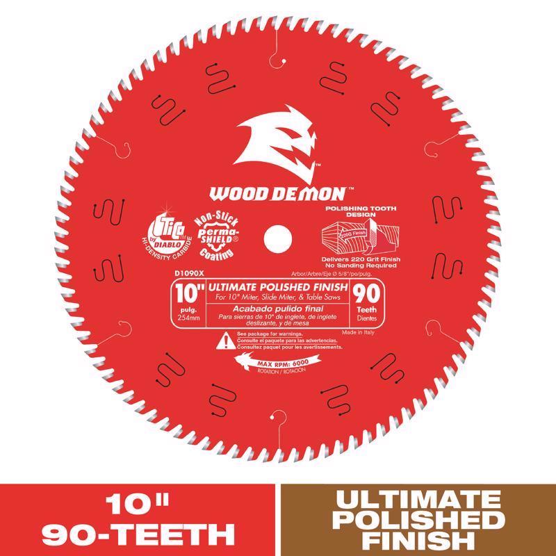 Diablo 10 in. D X 5/8 in. TiCo Hi-Density Carbide Circular Saw Blade 90 teeth