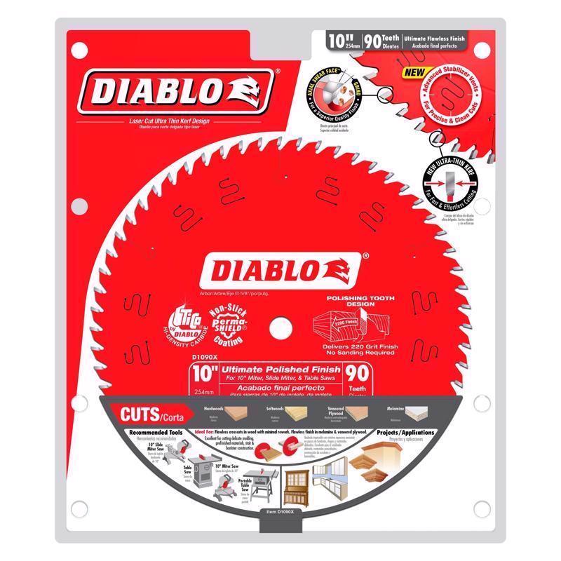 Diablo 10 in. D X 5/8 in. TiCo Hi-Density Carbide Circular Saw Blade 90 teeth
