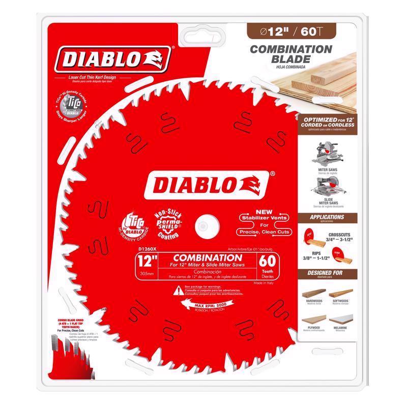 Diablo 12 in. D X 1 in. TiCo Hi-Density Carbide Circular Saw Blade 60 teeth