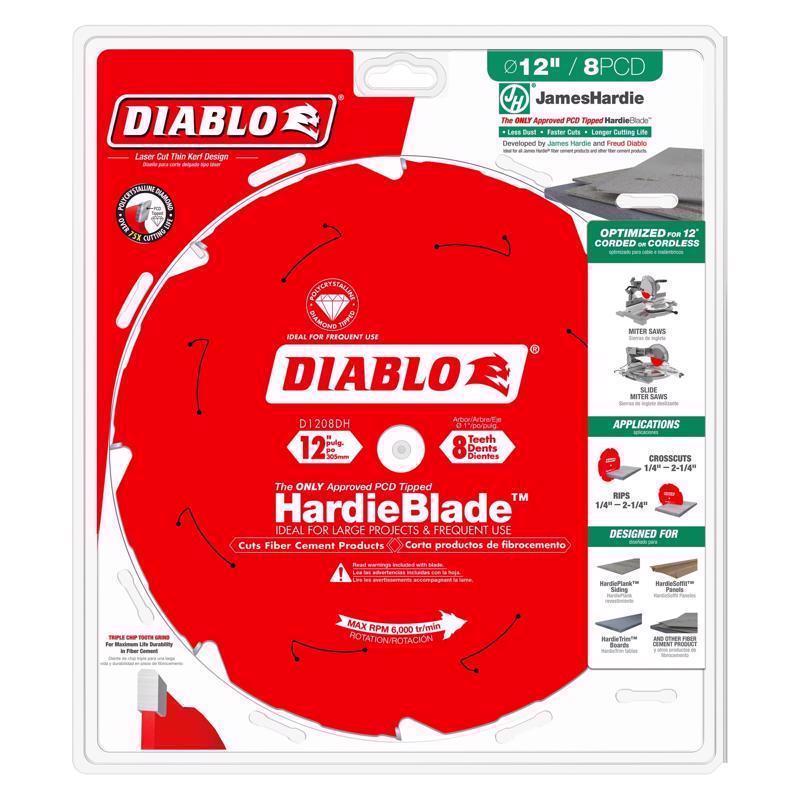 Diablo HardieBlade 12 in. D X 1 in. Polycrystalline Diamond Fiber Cement Blade 8 teeth