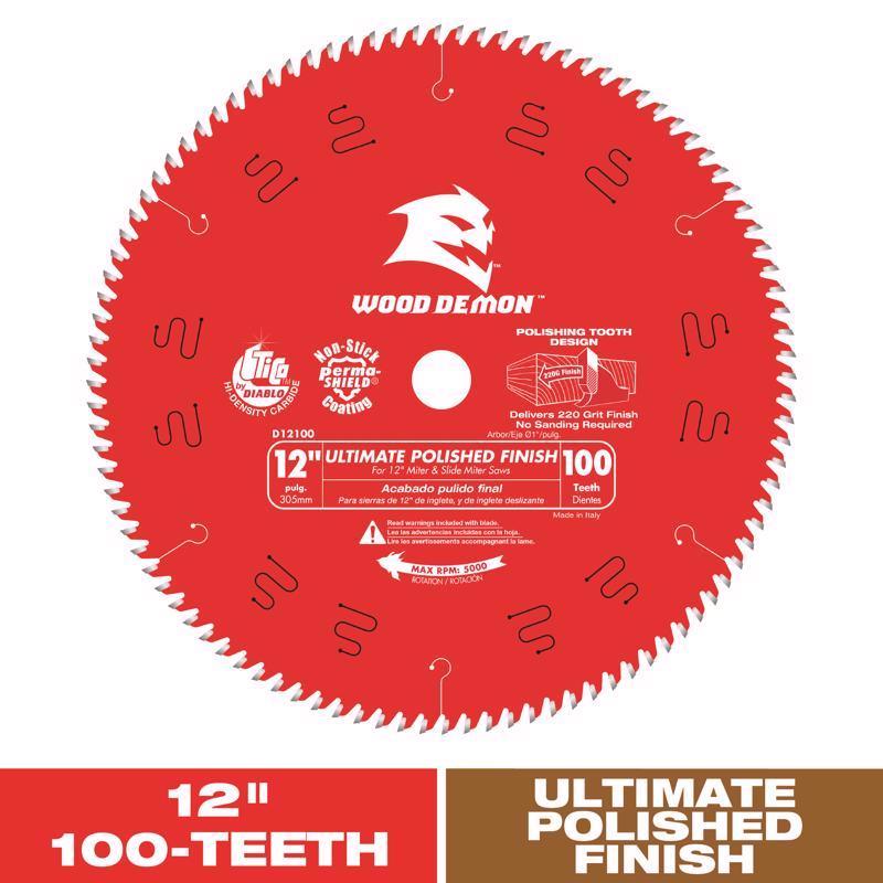 Diablo 12 in. D X 1 in. TiCo Hi-Density Carbide Circular Saw Blade 100 teeth