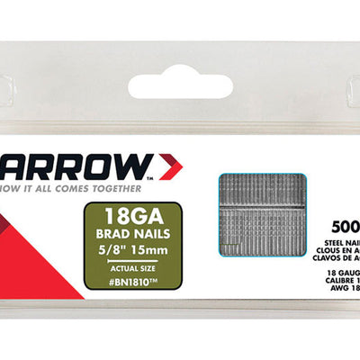 Arrow BN18 18 Ga. X 5/8 in. L Galvanized Steel Brad Nails 1000 pk 0.32 lb