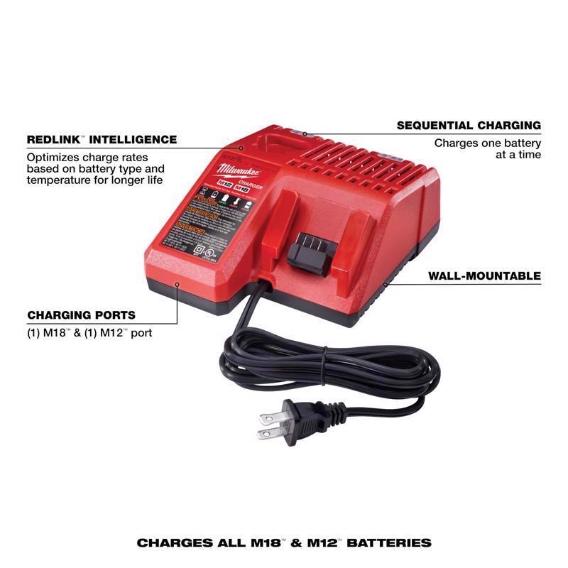 Milwaukee M18/M12 18/12 V Wall Battery Charger