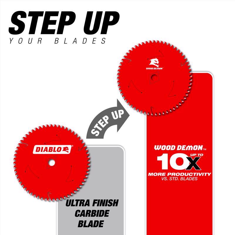 Diablo 7-1/4 in. D X 5/8 in. TiCo Hi-Density Carbide Circular Saw Blade 60 teeth