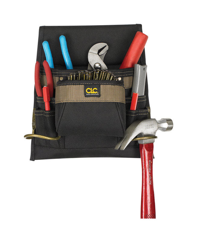 CLC 3 in. W X 12.75 in. H Polyester Tool Bag 8 pocket Black/Tan