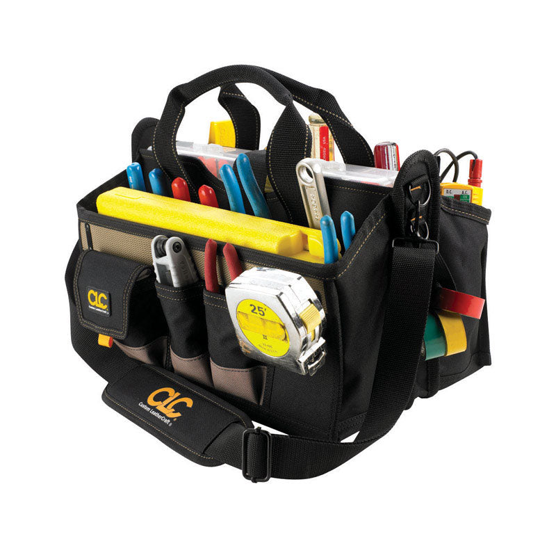 CLC 9 in. W X 16 in. H Polyester Tool Bag 17 pocket Black/Tan