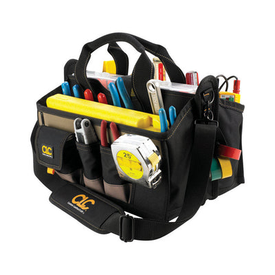 CLC 9 in. W X 16 in. H Polyester Tool Bag 17 pocket Black/Tan