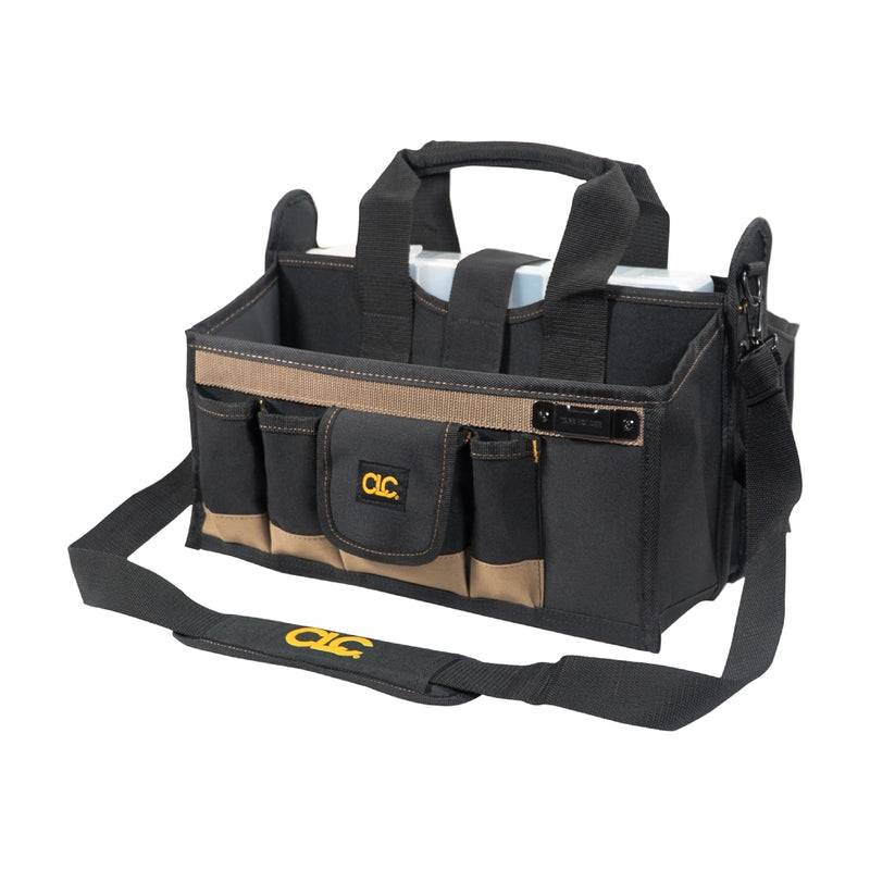 CLC 9 in. W X 16 in. H Polyester Tool Bag 17 pocket Black/Tan
