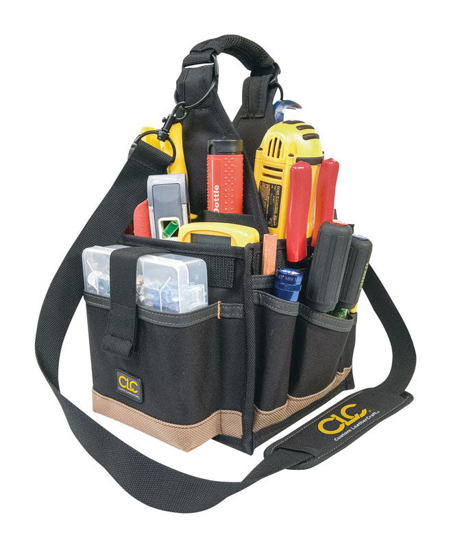 CLC 8 in. W X 16 in. H Polyester Tool Carrier 25 pocket Black/Tan