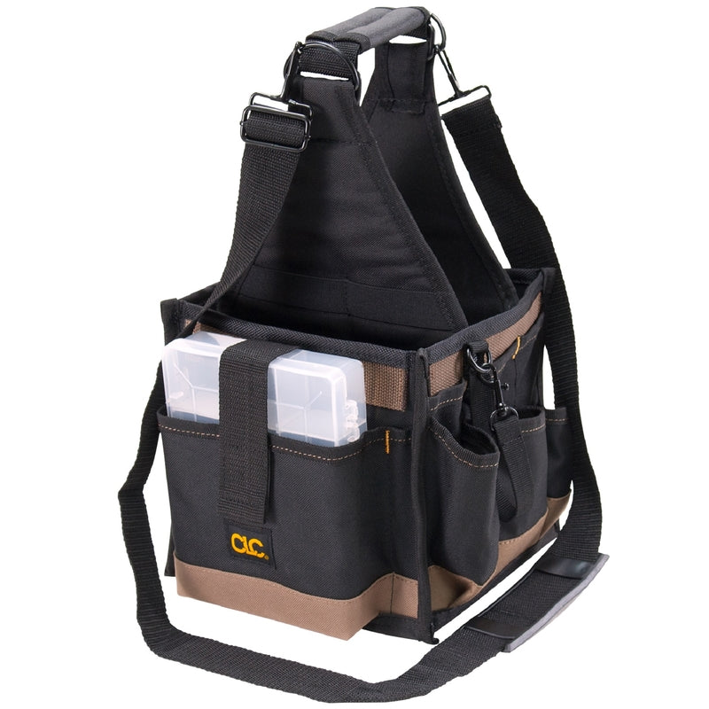 CLC 8 in. W X 16 in. H Polyester Tool Carrier 25 pocket Black/Tan