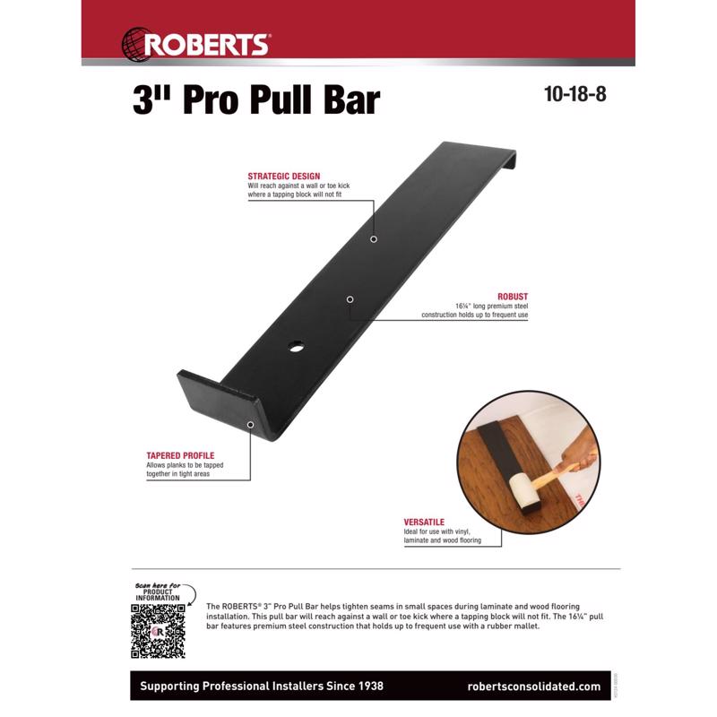 Roberts Pro 1.625 in. H X 2.88 in. W X 16.188 in. L Steel Flooring Pull Bar