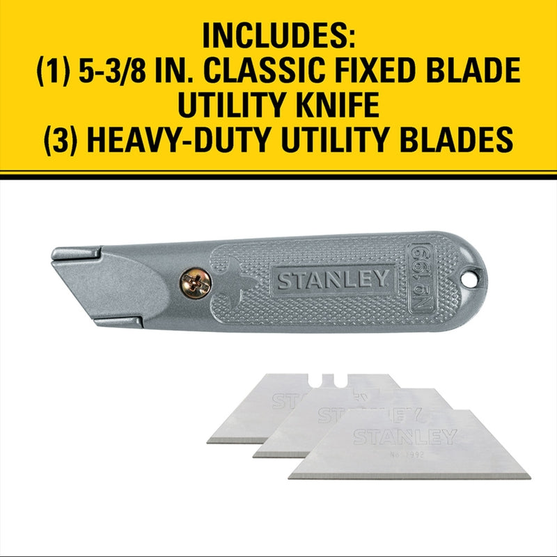 Stanley Classic 199 5-3/8 in. Fixed Blade Utility Knife Gray