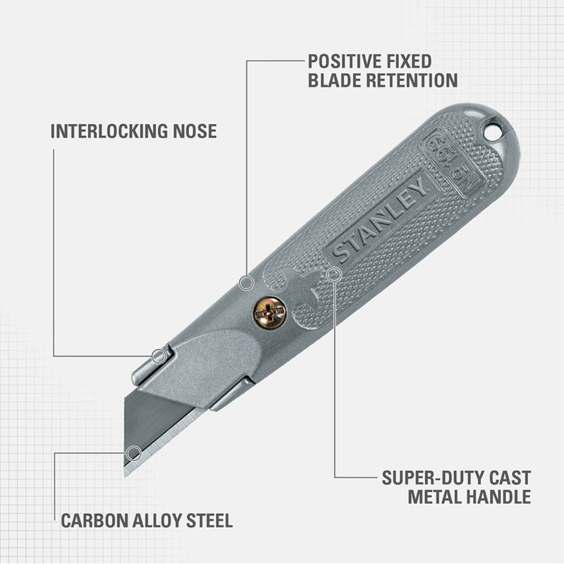 Stanley Classic 199 5-3/8 in. Fixed Blade Utility Knife Gray