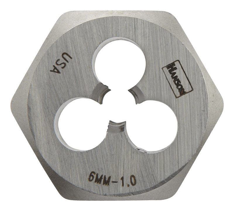 Irwin Hanson High Carbon Steel Metric Hexagon Die 6 - 1.00 mm