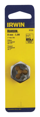 Irwin Hanson High Carbon Steel Metric Hexagon Die 8 - 1.00 mm