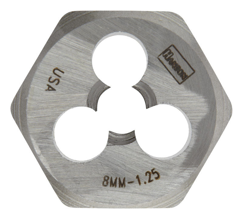 Irwin Hanson High Carbon Steel Metric Hexagon Die 8 - 1.25 mm