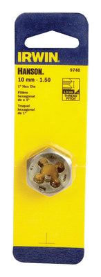 Irwin Hanson High Carbon Steel Metric Hexagon Die 10 - 1.50 mm