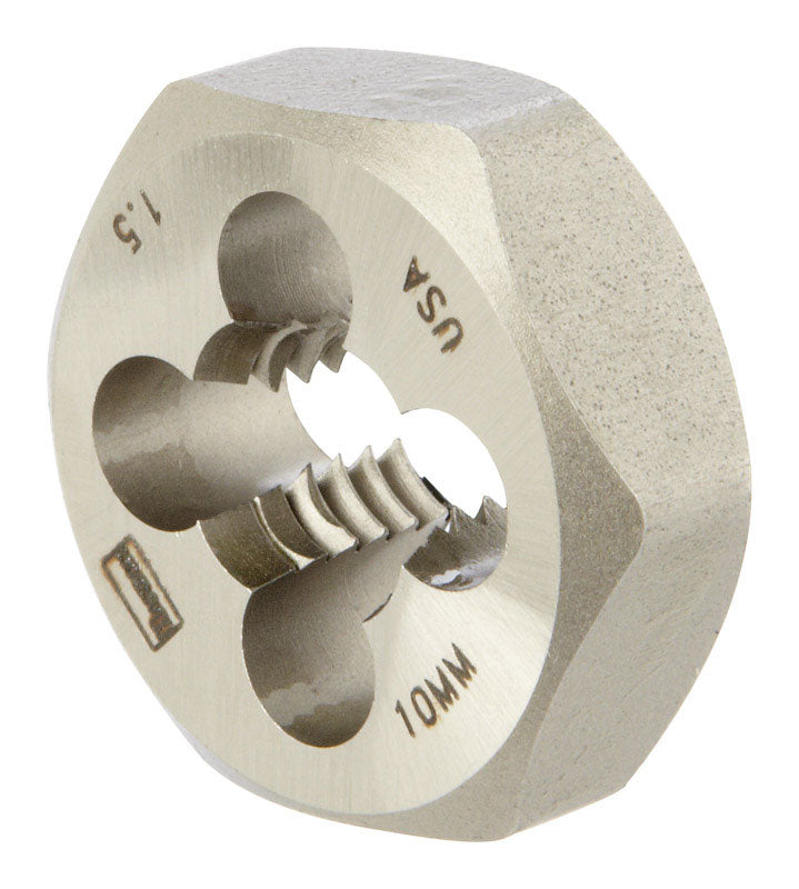 Irwin Hanson High Carbon Steel Metric Hexagon Die 10 - 1.50 mm