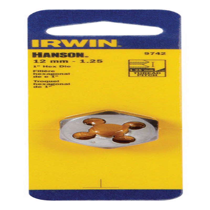 Irwin Hanson High Carbon Steel Metric Hexagon Die 12 - 1.25 mm