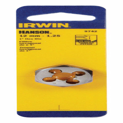Irwin Hanson High Carbon Steel Metric Hexagon Die 12 - 1.25 mm