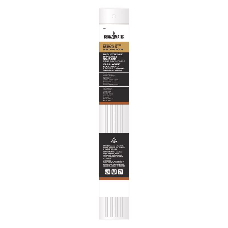 Bernzomatic 1/5 in. D X 12 in. L Bronze Brazing/Welding Rods 4 pk