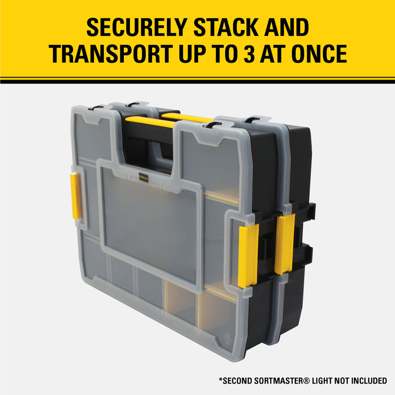 Stanley SortMaster 8.5 in. W X 2.9 in. H Storage Organizer Plastic 8 compartments Black/Yellow