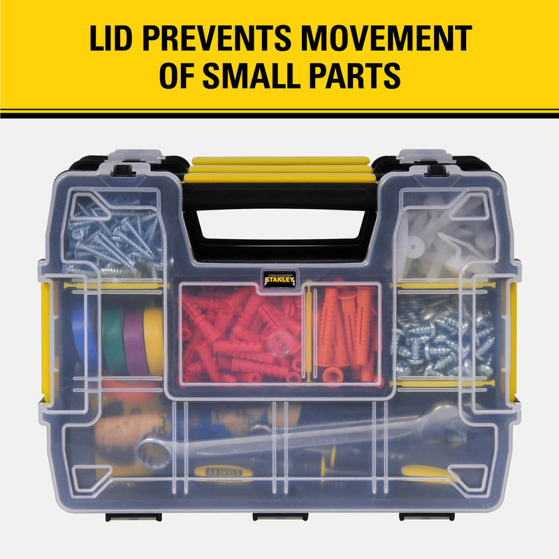 Stanley SortMaster 8.5 in. W X 2.9 in. H Storage Organizer Plastic 8 compartments Black/Yellow