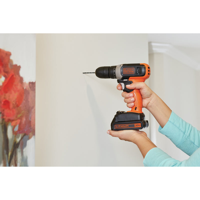 Black+Decker 20V MAX 3/8 in. Brushed Cordless Drill/Driver Kit (Battery & Charger)