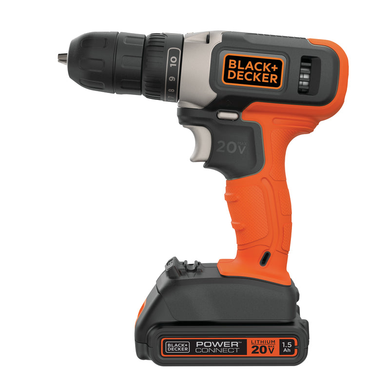Black+Decker 20V MAX 3/8 in. Brushed Cordless Drill/Driver Kit (Battery & Charger)