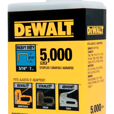 DeWalt T50 5/16 in. L Narrow Crown Heavy Duty Staples 5000 pk