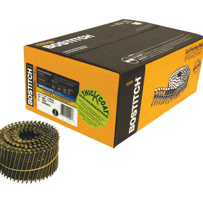 Bostitch 2-1/2 in. L X 13 Ga. Angled Coil Galvanized Siding Nails 15 deg 3600 pk