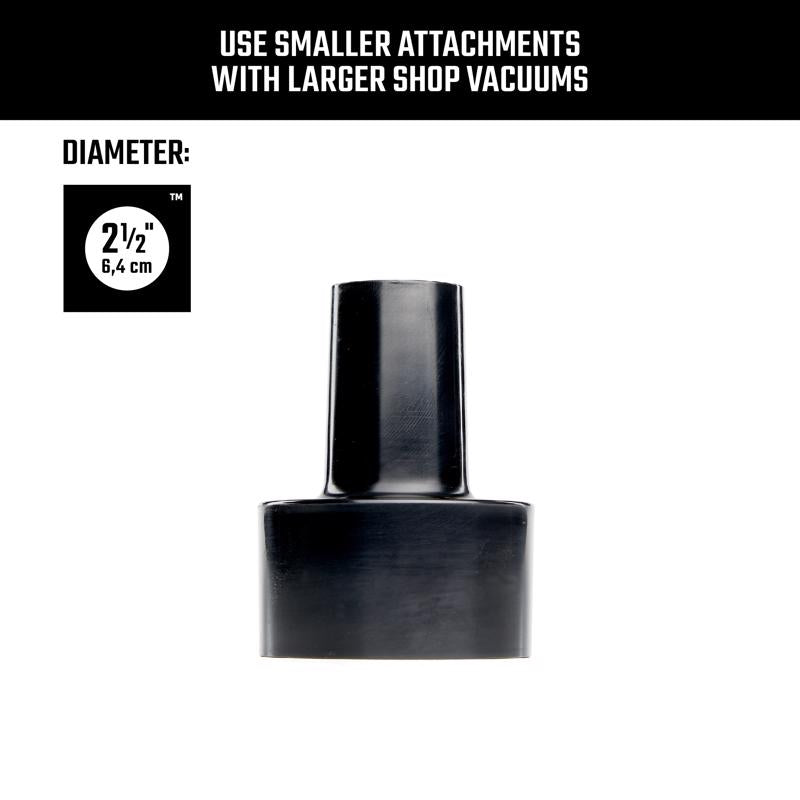 Craftsman 3 in. L X 3 in. W X 1-1/4in. to 2-1/2 in. D Wet/Dry Vac Hose Adapter