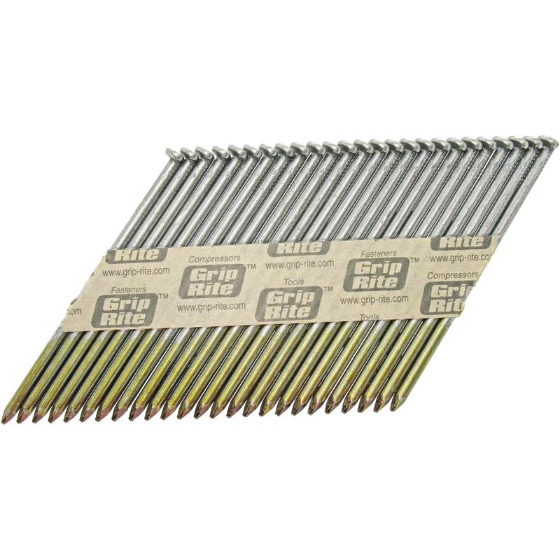 Grip-Rite 3-1/2 in. L Angled Strip Bright Framing Nails 30 deg 2000 pk