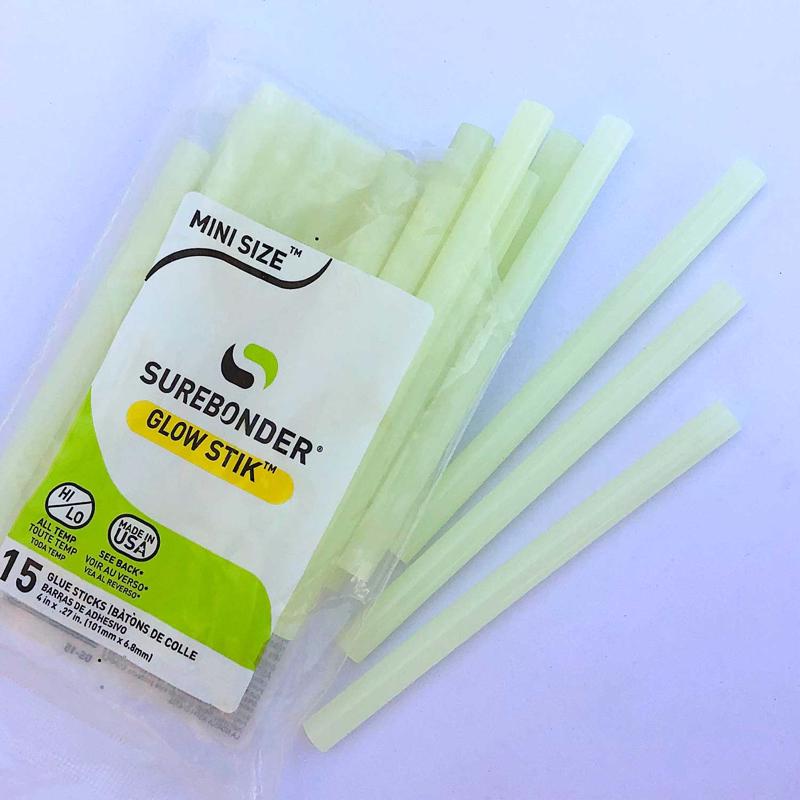 Surebonder GloStik .27 in. D X 4 in. L Glow-in-the-Dark Glue Sticks Green 15 pk
