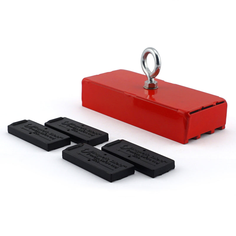 Magnet Source 5 in. L X 2 in. W Red Retrieving Magnet 150 lb. pull