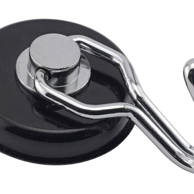 Magnet Source .29 in. L X 1.5 in. W Black Rotating Magnetic Hook 65 lb. pull
